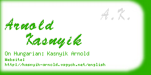 arnold kasnyik business card